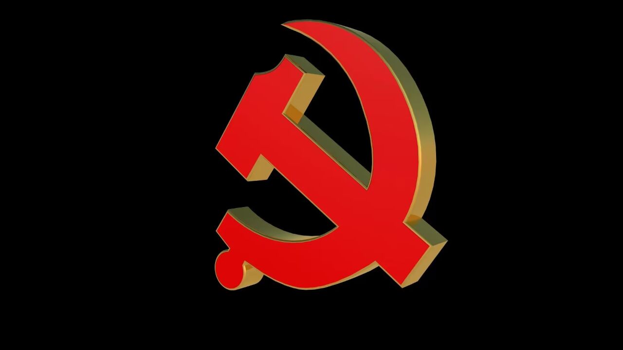 进博会展厅全息展示柜视频素材 党政镰刀徽章元素