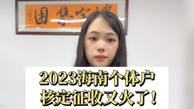 2023海南个体户核定征收又火了!