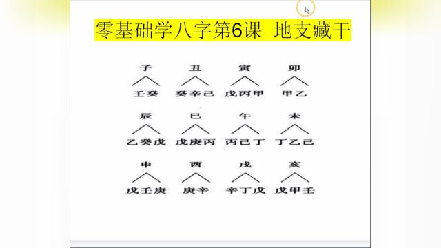 零基础学八字第6课 地支藏干