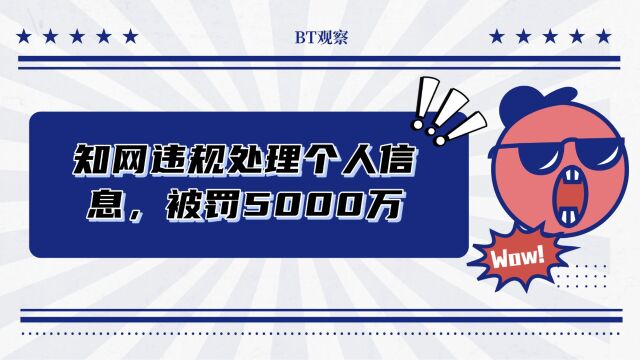 知网违规处理个人信息,被罚5000万