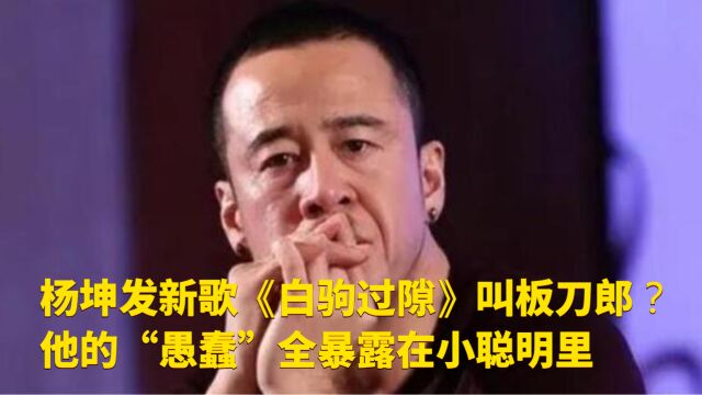 杨坤发新歌《白驹过隙》叫板刀郎?他的“愚蠢”全暴露在耍的小聪明里!