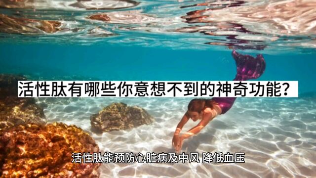 小分子肽有哪些你意想不到的惊喜?