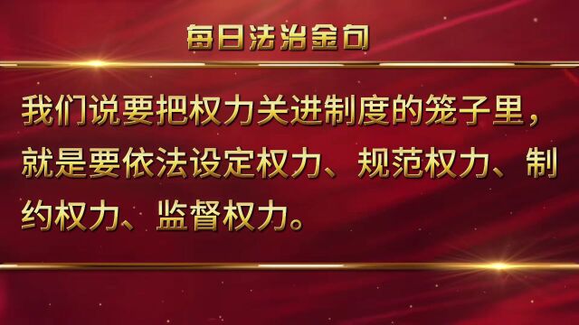 【每日法治金句】第41期