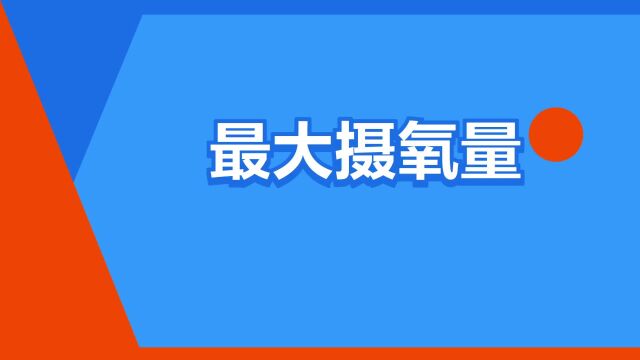 “最大摄氧量”是什么意思?