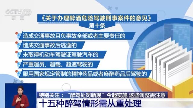 “醉驾处罚新规”28日起实施丨十五种醉驾情形需从重处理