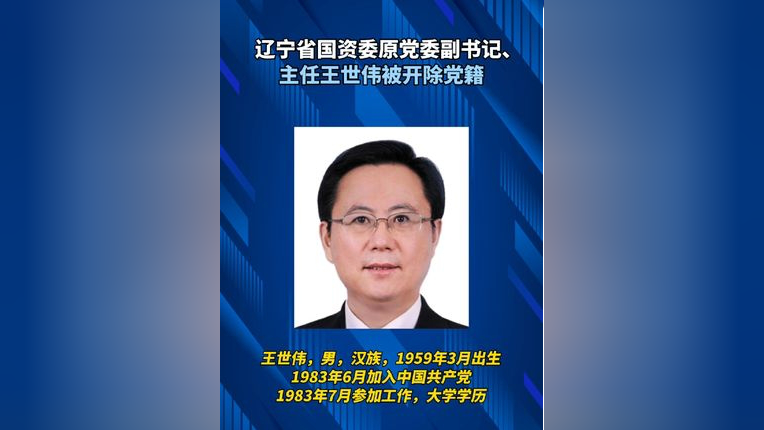 辽宁省国资委原党委副书记,主任王世伟被开除党籍