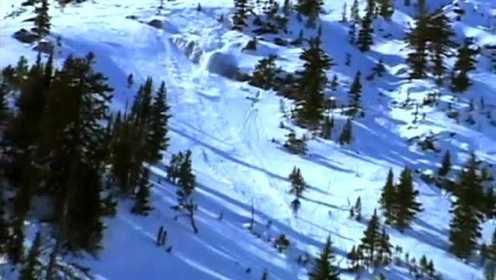 实拍滑雪者与雪崩赛跑全程 最终被吞没