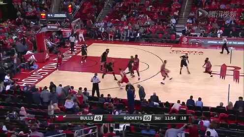 《NBA全场回放》【原声回放】公牛vs火箭第3节 吉布森篮下连续虐筐