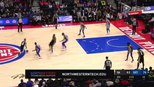 《NBA全场回放》【回放】马刺vs活塞第4节 哈里斯德拉蒙德无解配合