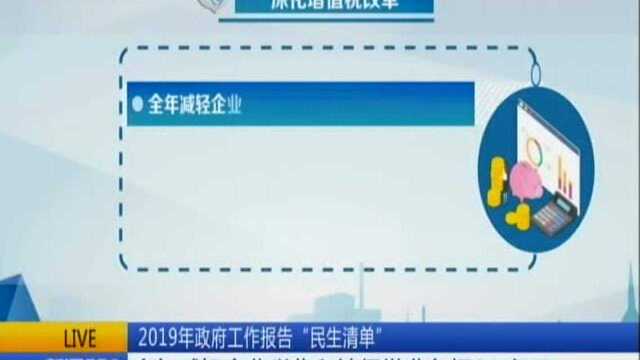 2019年政府工作报告“民生清单”:全年减轻企业税收和社保缴费负担2万亿元