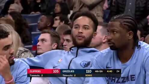 《NBA全场集锦》【原声回放】快船vs灰熊第4节 路威乔治接连发力快船翻盘