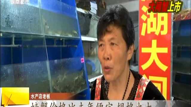 江苏南通:大闸蟹销售升温 阳澄湖闸蟹错过中秋档