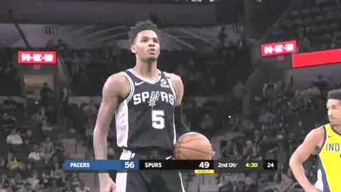 《NBA全场回放》【原声回放】步行者vs马刺第2节 萨博尼斯抢断一条龙上演战斧暴扣