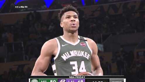 《NBA全场回放》【原声回放】雄鹿vs湖人第3节 詹姆斯字母火爆对飚