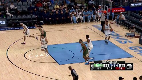《密尔沃基雄鹿》NBA季前赛：雄鹿vs灰熊第1节中文解说回放