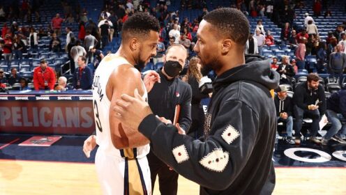 《NBA全场集锦》NBA不止是生意场！CJ与利拉德赛后拥抱