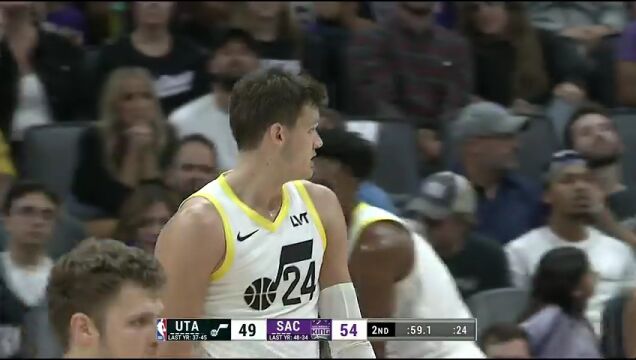 NBA季前赛：爵士vs国王第2节英文原声回放