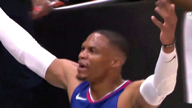 NBA：乔治送妙传 威少飞天遁地空接暴扣