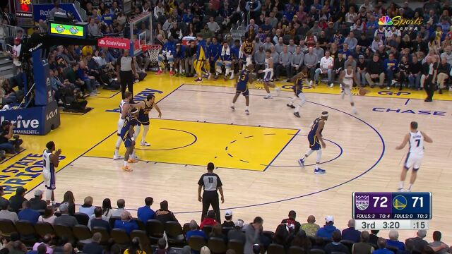 NBA常规赛：国王vs勇士第3节中文解说回放
