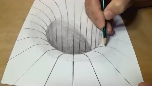 简单易学的铅笔3d画线条和阴影挖个坑等着你