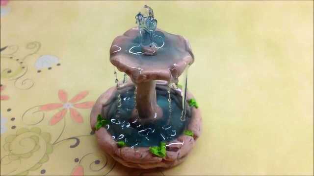环氧树脂水晶滴胶与粘土diy创意手工制作喷泉教程