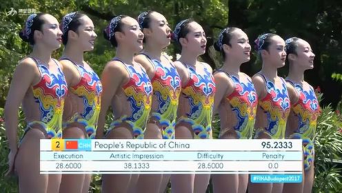 中国花游队演绎水中芭蕾