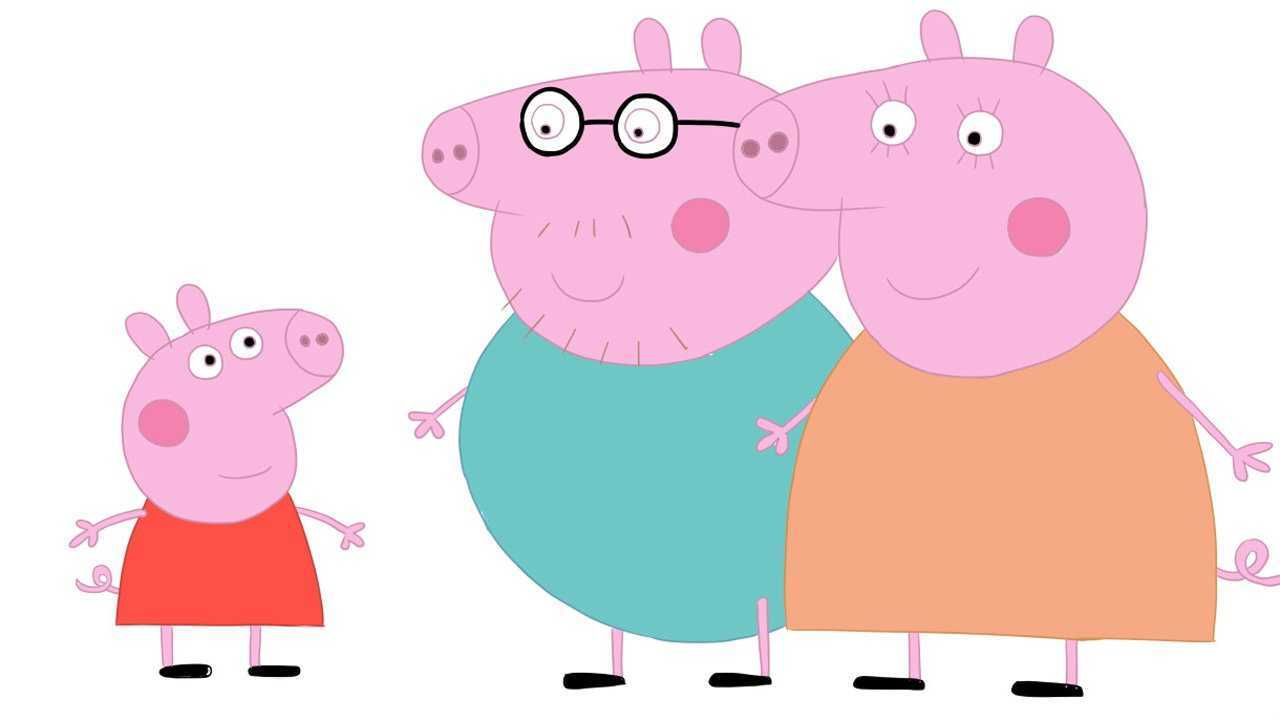 小猪佩奇的一家 儿童亲子简笔画