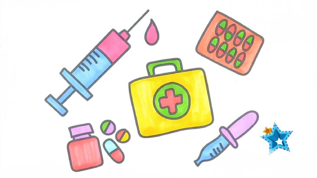 医生道具简笔画让孩子从绘画开始不再害怕打针