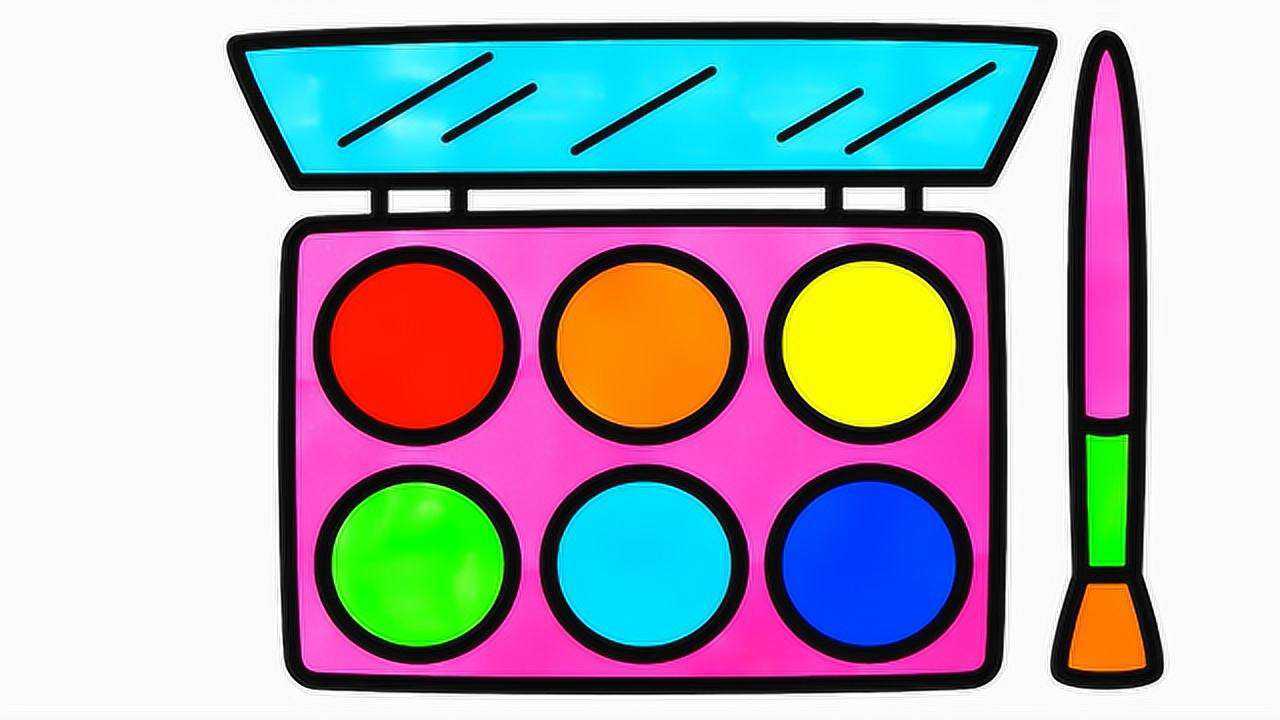 儿童简笔画动画 化妆品眼影