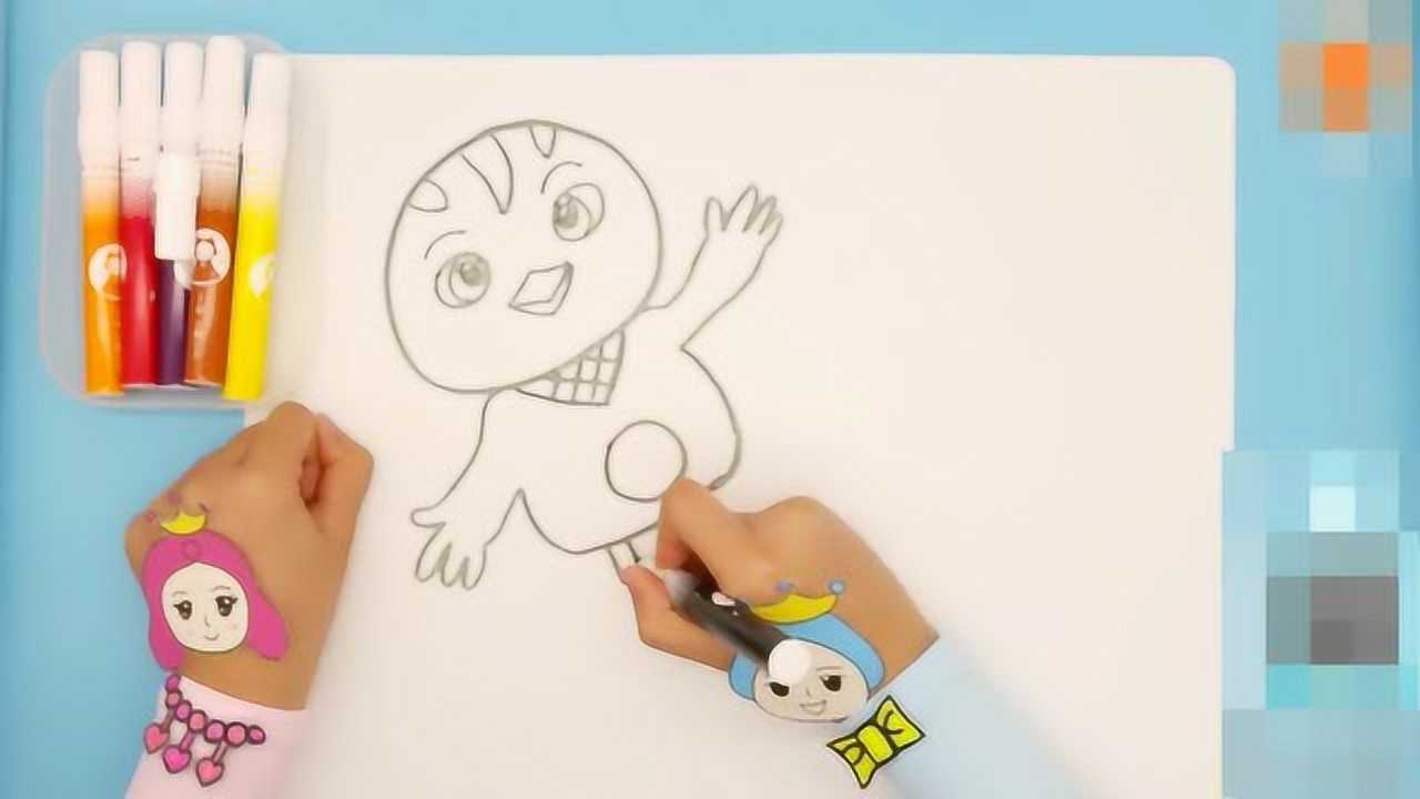 萌鸡小队麦奇儿童学画画卡通简笔画绘画教程亲子益智绘画