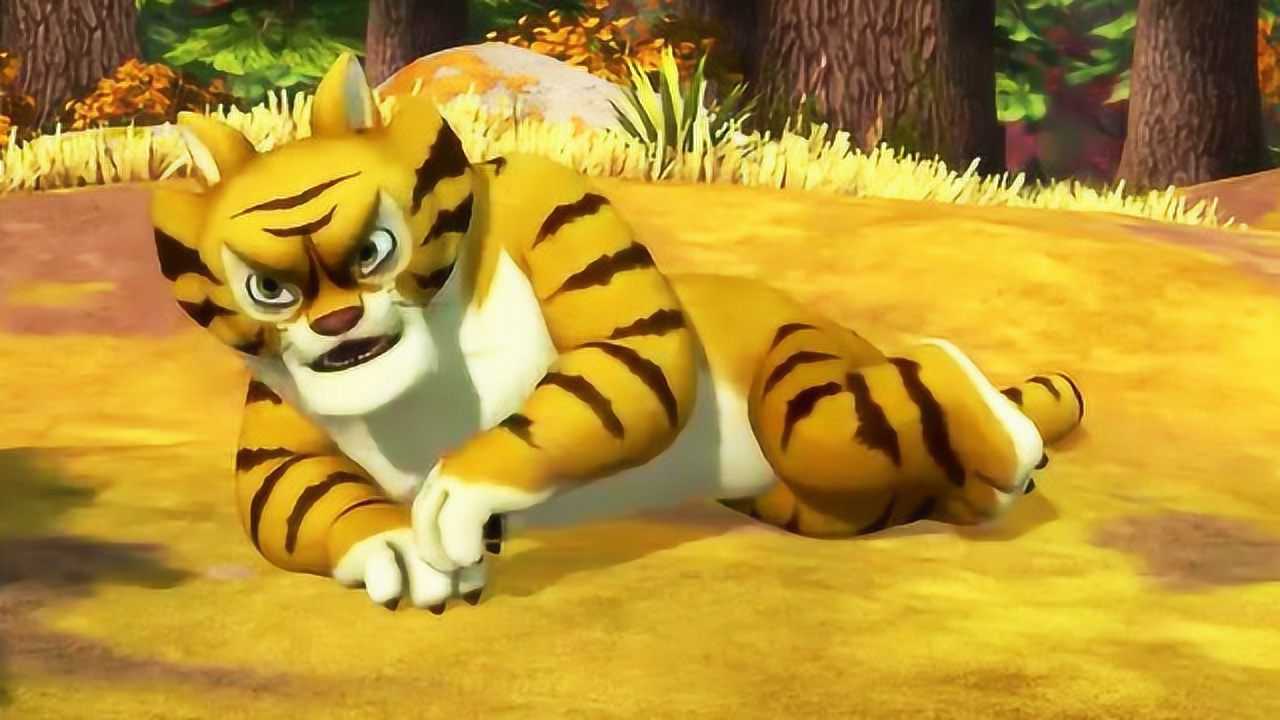 光头强丛林遇到大老虎 ,吓得腿都软了