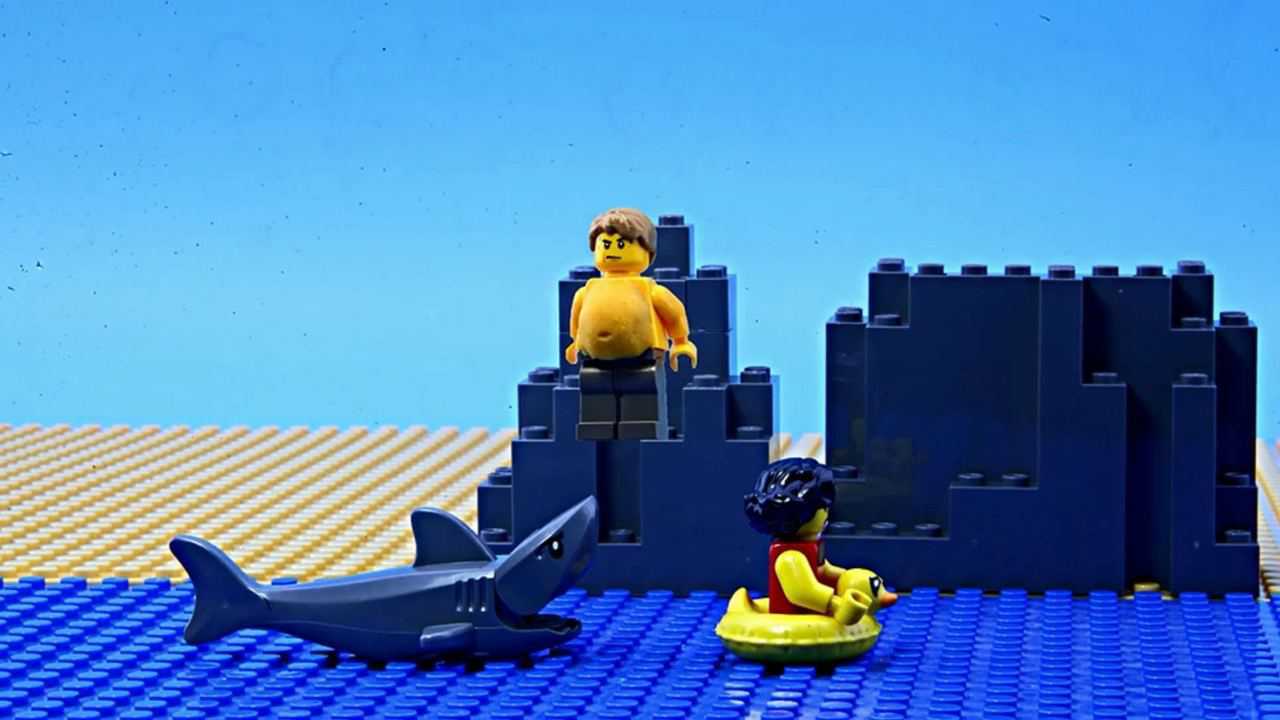 乐高积木幽默动画短片大鲨鱼袭击事件