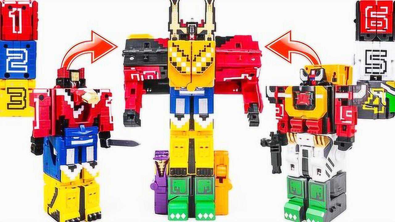 用数字方块拼成机器人玩具