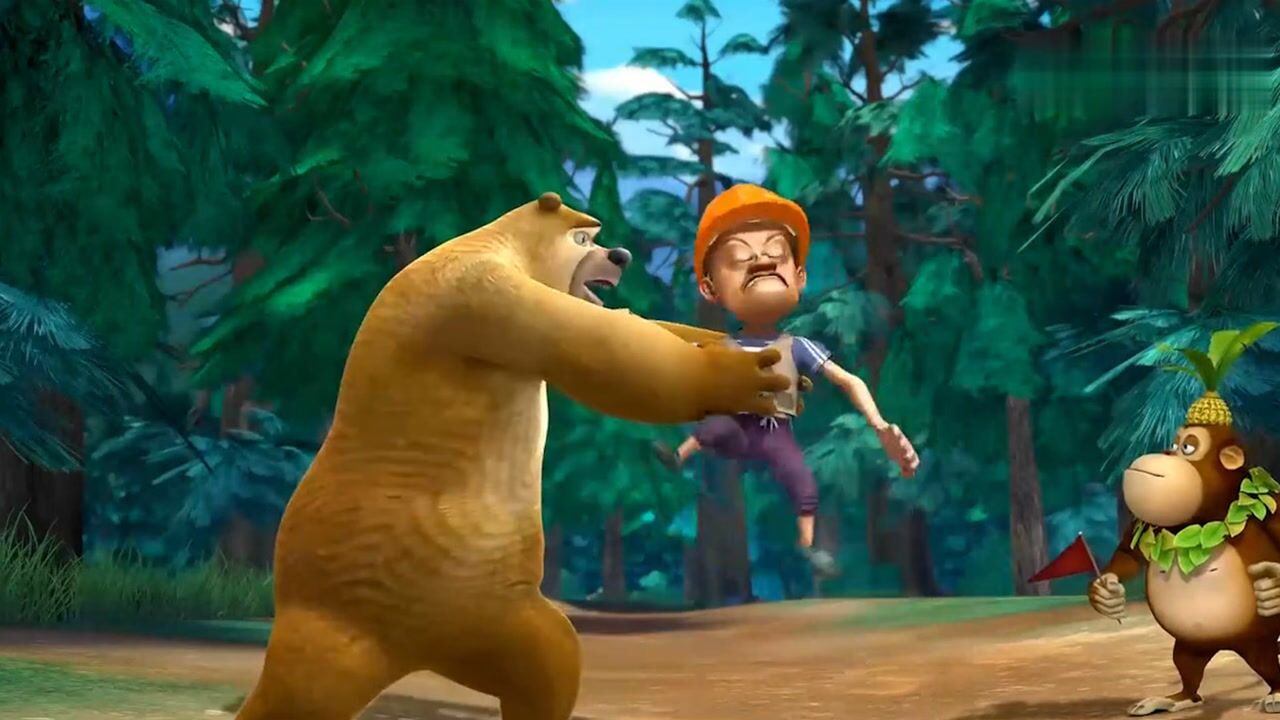 熊出没熊二打枪比赛光头强一直捣乱熊二彻底怒了