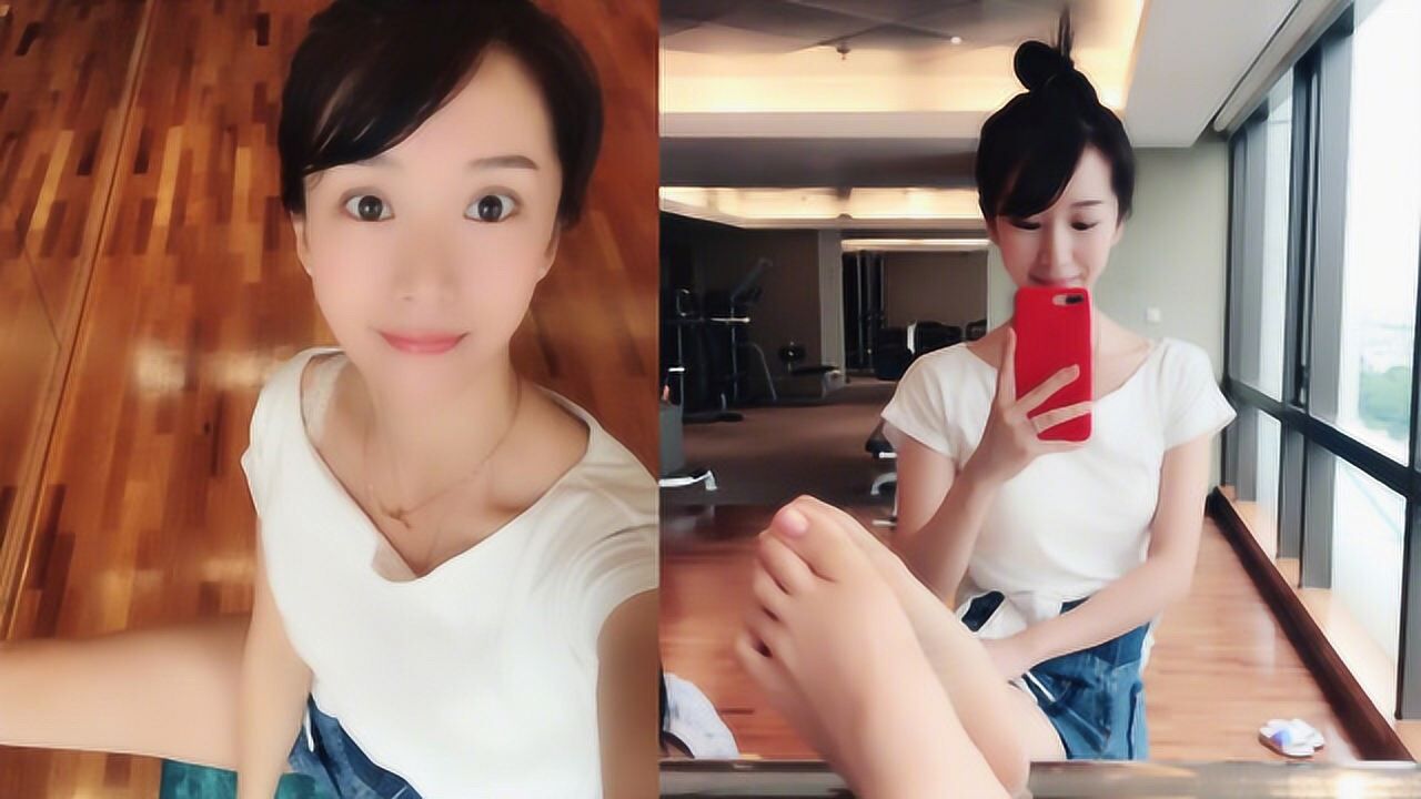 李念晒健身照脚跟脸一样嫩 只是手机都p变形了
