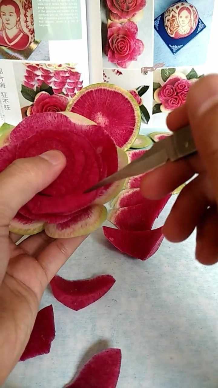 萝卜雕刻玫瑰花,学会了吗