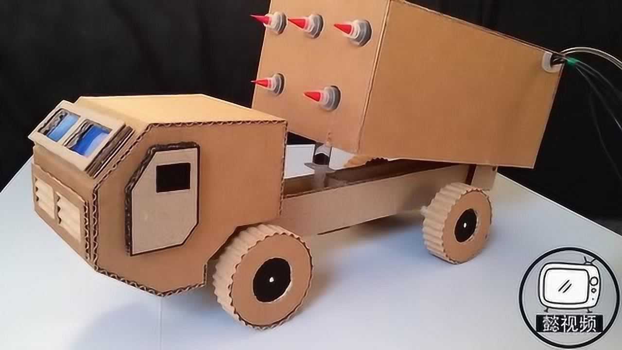 外国牛人用纸壳制作的导弹发射车还真能发射出去真是太神奇了