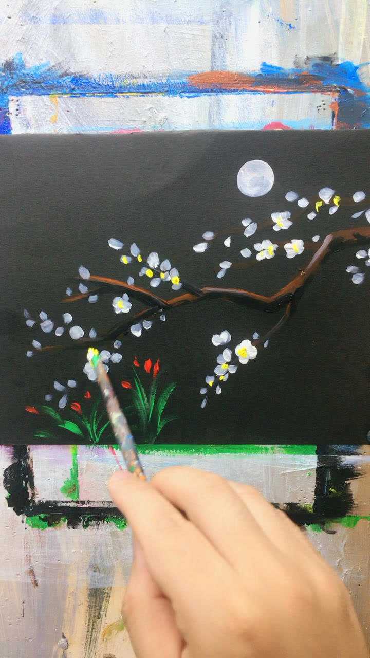 丙烯颜料梅花简单教程多多指教