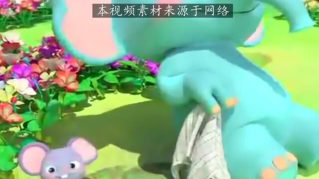 小老鼠和大象打喷涕要讲卫生的儿歌,幼儿英语启蒙动画