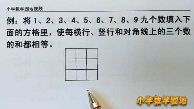 小学数学二年级奥数课堂 困扰英姑的九宫格 只需一个口诀就能解决