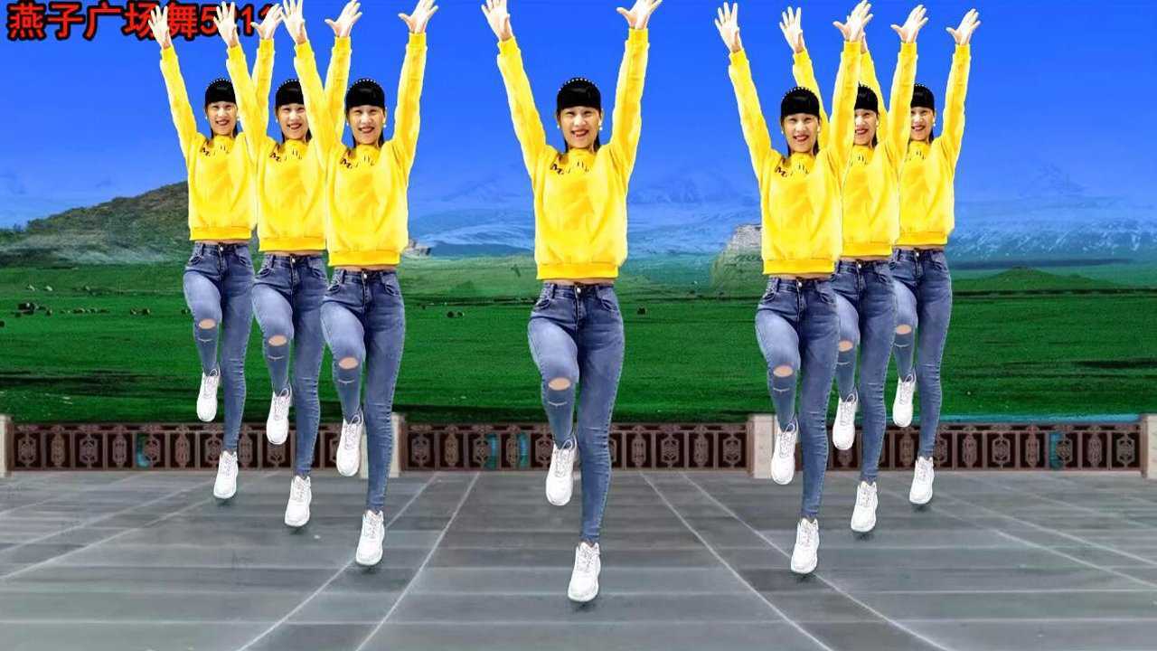 燕子广场舞白马dj演唱蓝琪儿流行歌曲简单健身操附分解动作