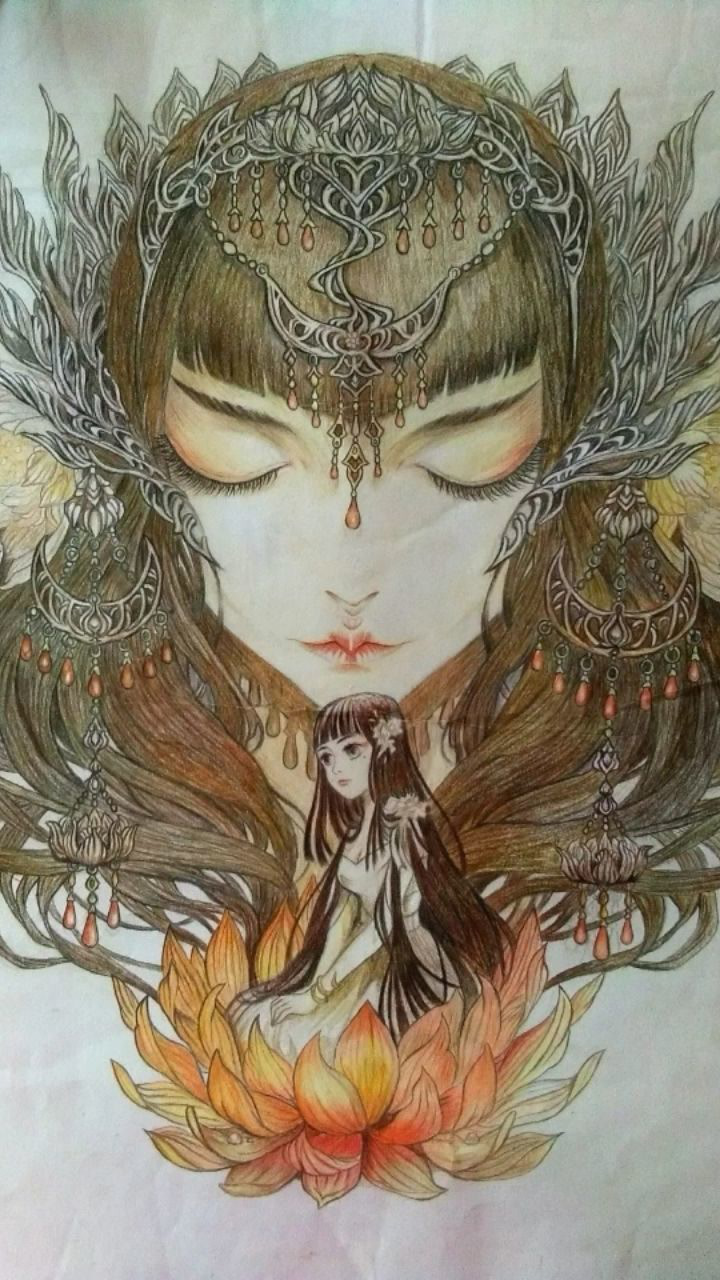 原作古戈力彩铅色粉手绘