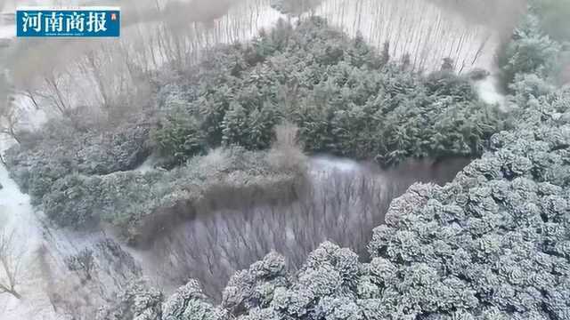 航拍郑州雪景,朦胧的感觉仿佛仙境,每一帧都能当壁纸!