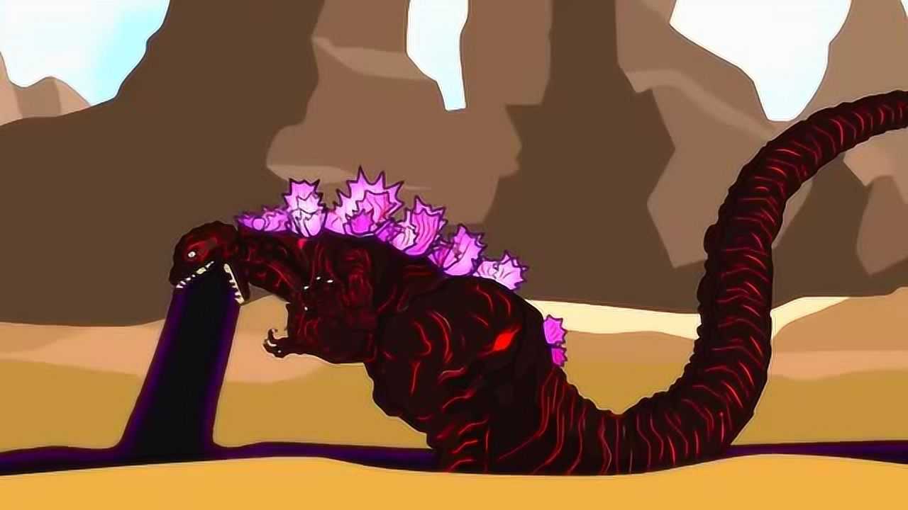 红莲哥斯拉斩杀三头黄金龙基多拉 动漫特效