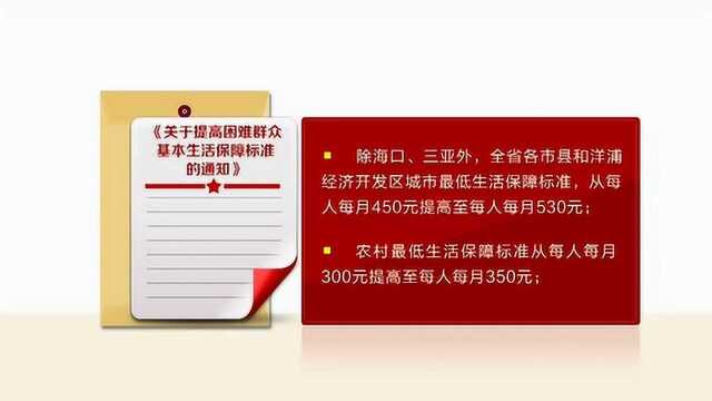 海南3月1日起提高困难群众生活保障标准 惠及全省22万名补助对象