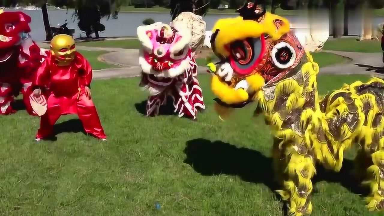 舞狮表演:大头佛带领舞狮,动作好有节奏感,太精彩了_高清1080P在线观看平台_腾讯视频