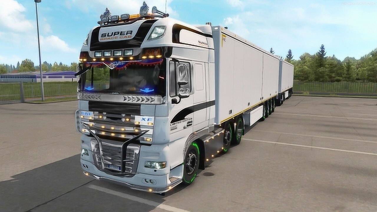 欧卡2 新提了1辆daf重型大卡车 开起来一提速像开拖拉机