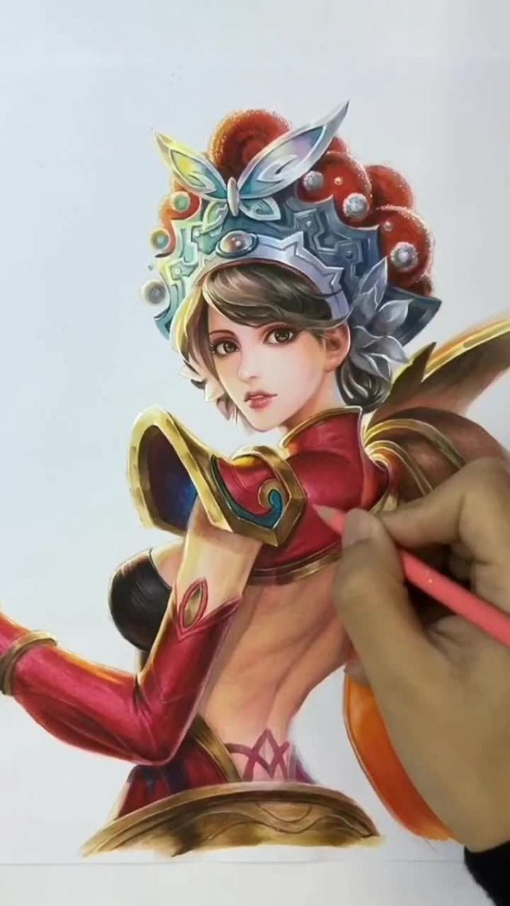 手绘虞姬霸王别姬