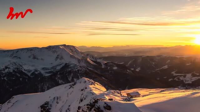 冬天雪山云海星空航拍延时摄影实拍视频