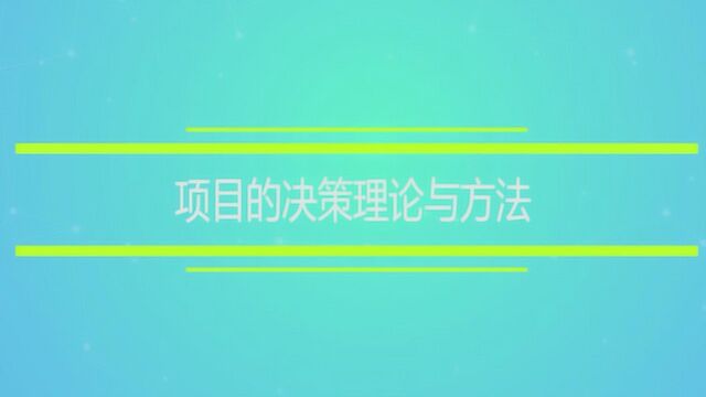 项目的决策理论与方法